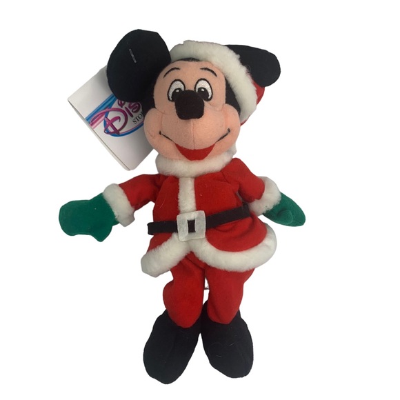 VTG The Disney Store Christmas Mini Bean Bag Santa Mickey & Minnie Mouse 7” NWT - Picture 5 of 6